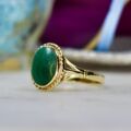Malachite Solitaire Ring in 9ct Gold