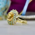 Citrine & Topaz Cluster Ring in 9ct Gold