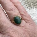 Malachite Solitaire Ring in 9ct Gold