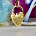 Patterned Heart padlock in 9ct Gold