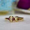 Ruby and Diamond Buckle Ring in 9ct Gold