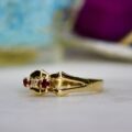 Ruby and Diamond Buckle Ring in 9ct Gold