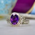 Amethyst Solitaire Ring in 9ct Gold
