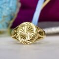 Patterned Signet Ring in 9ct Gold