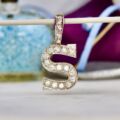 Initial Letter S Pendant in 9ct Gold
