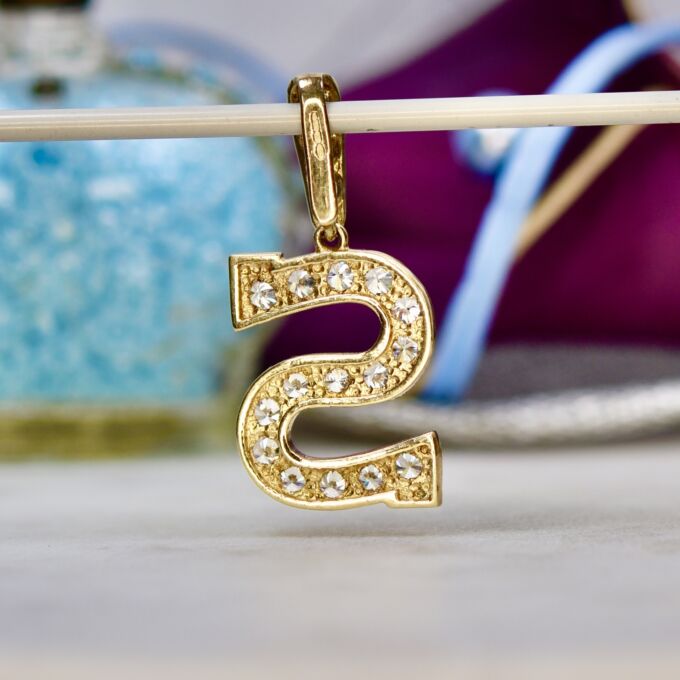 Initial Letter S Pendant in 9ct Gold