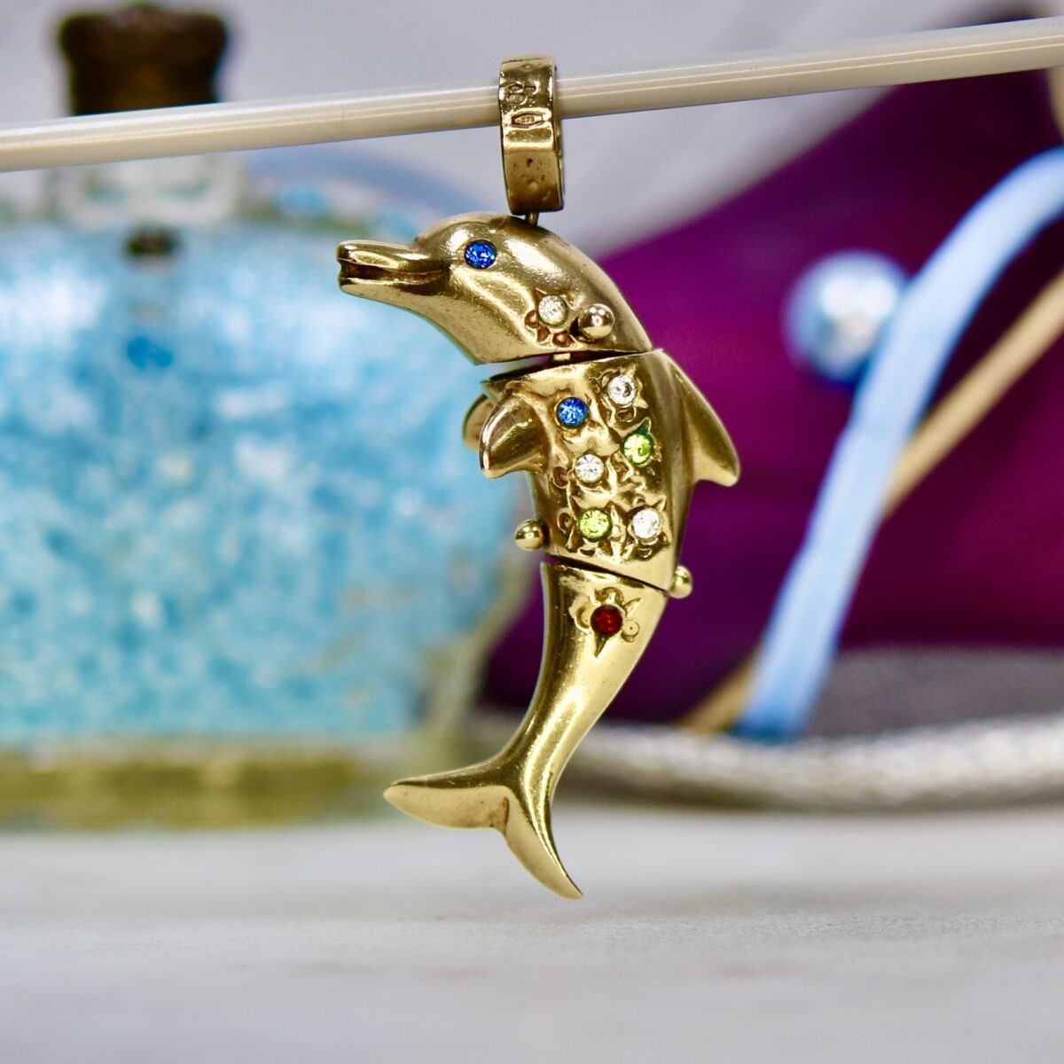 10K Gold Necklace online w/Dolphin Pendant - Gorgeous!