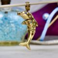 Bejewelled Dolphin Pendant in 9ct Gold