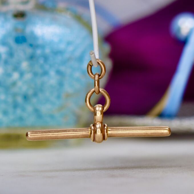 Edwardian T bar Pendant in 9ct Rose Gold