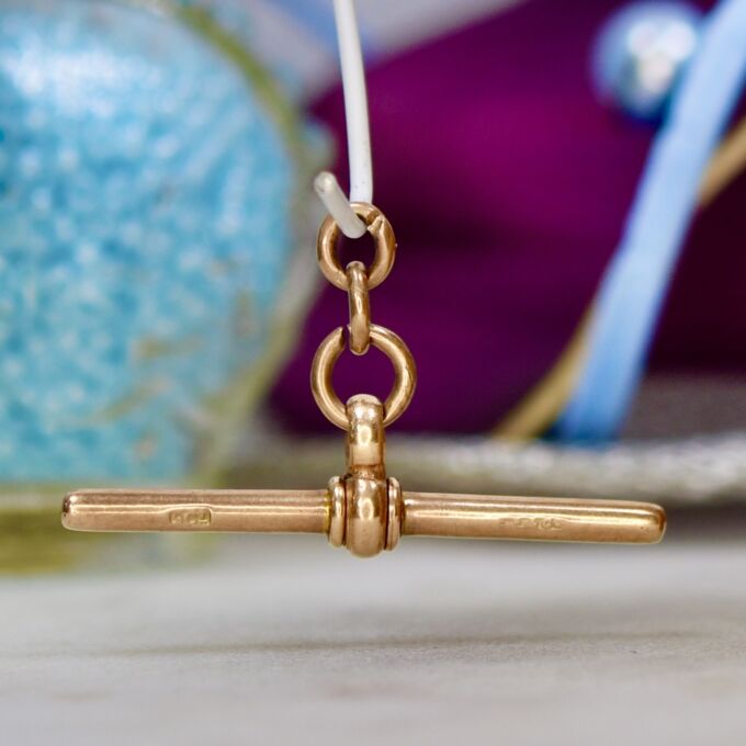Edwardian T bar Pendant in 9ct Rose Gold