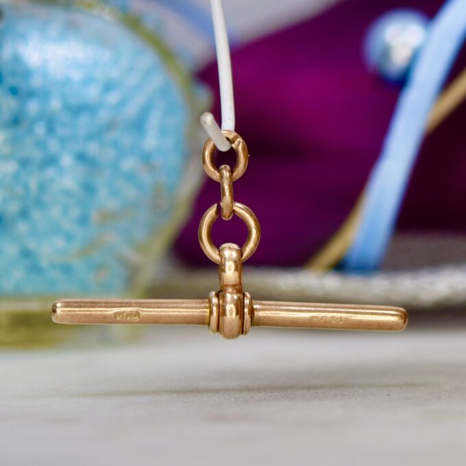 Edwardian T bar Pendant in 9ct Rose Gold