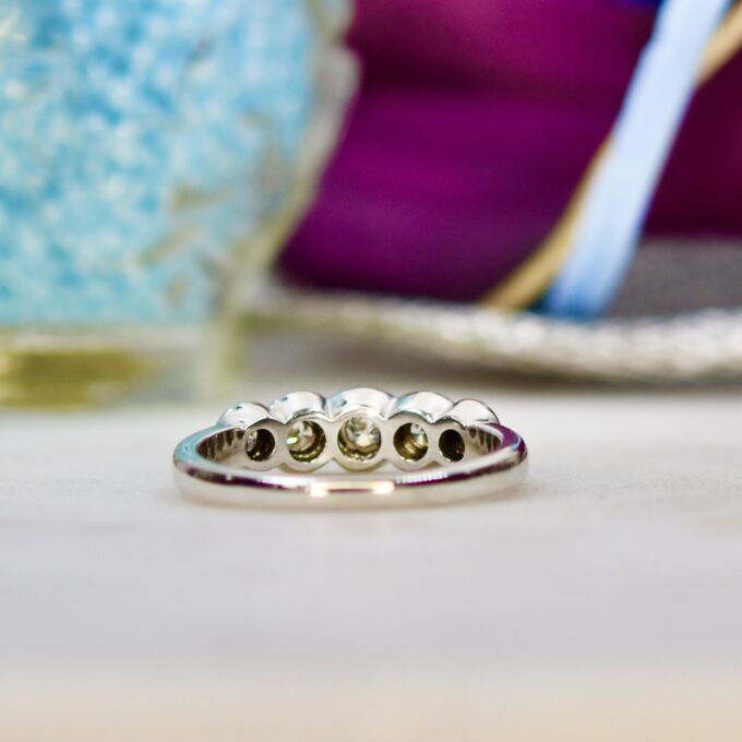 Five Stone Diamond Ring in 9ct White Gold