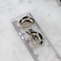 Onyx Omega Back Huggie Earrings in 9ct Gold