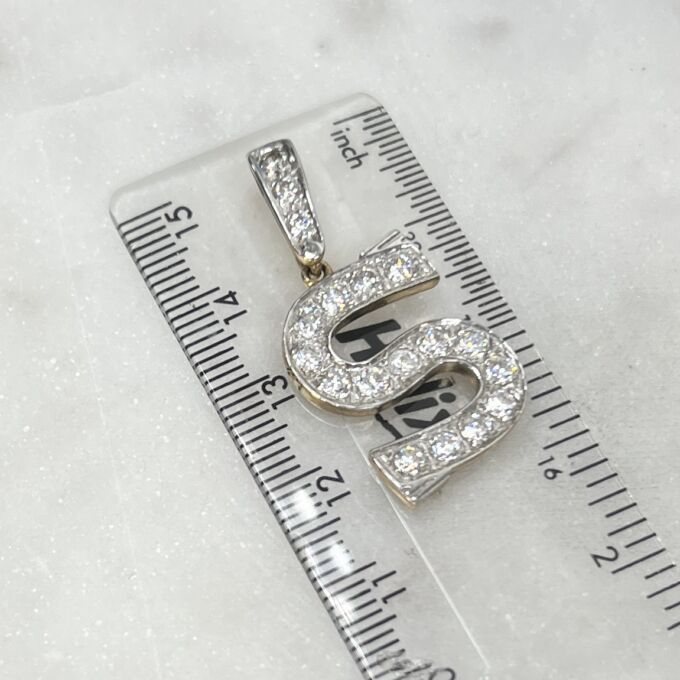 Initial Letter S Pendant in 9ct Gold