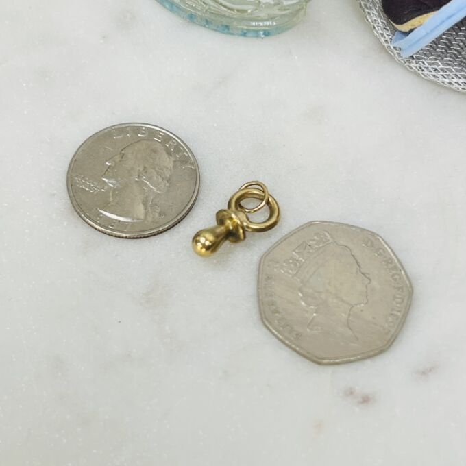 Dummy or Pacifier Charm Pendant in 9ct Gold