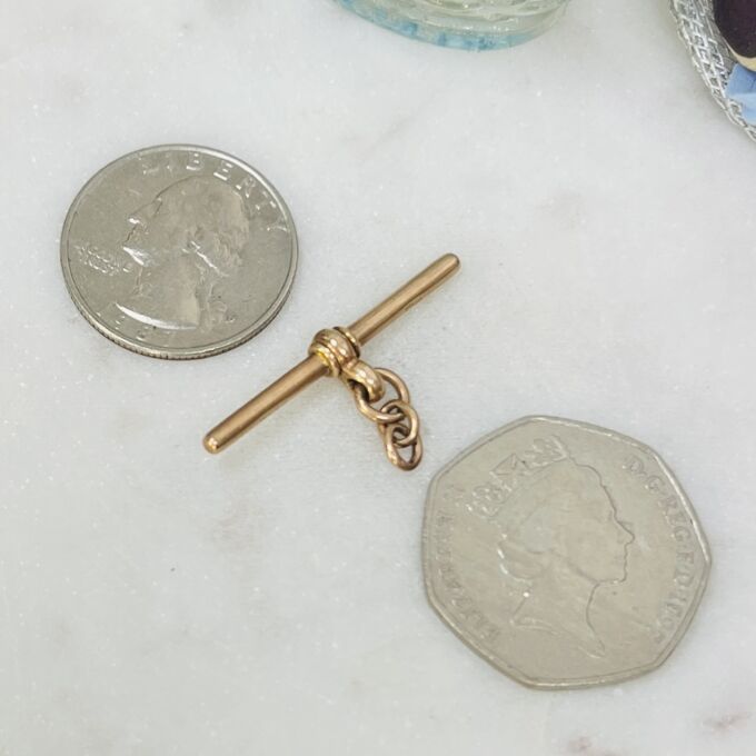 Edwardian T bar Pendant in 9ct Rose Gold