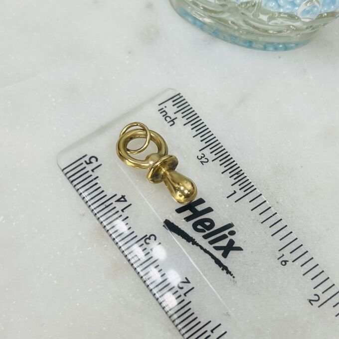 Dummy or Pacifier Charm Pendant in 9ct Gold