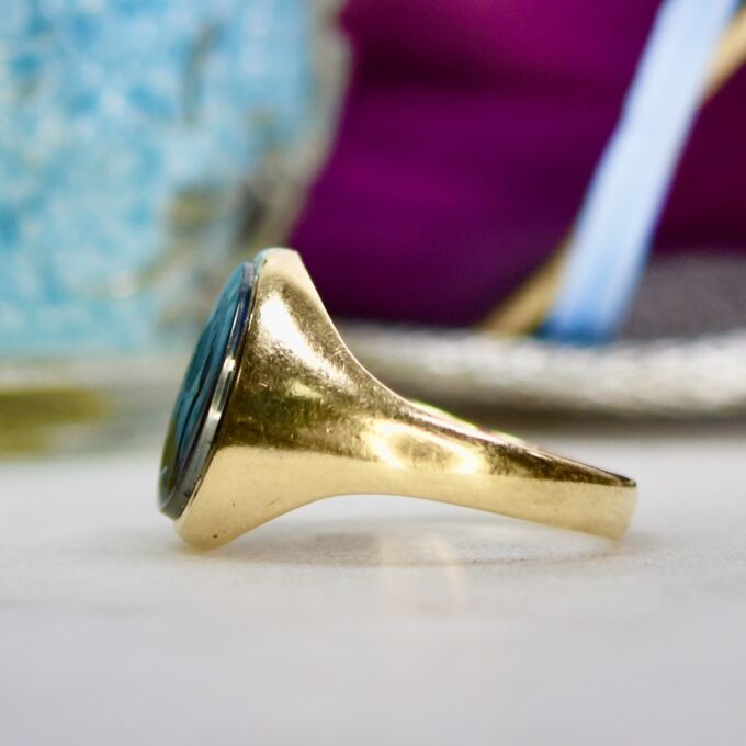 Hematite Centurion Intaglio Signet Ring in 9ct Gold