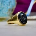 Hematite Centurion Intaglio Signet Ring in 9ct Gold