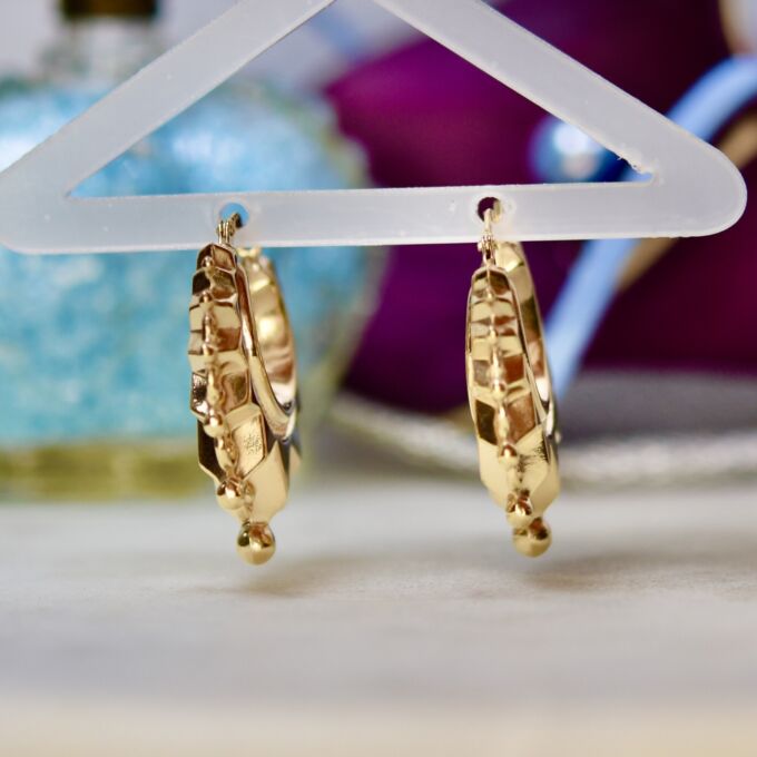 Ornate Creole Earrings in 9ct Gold