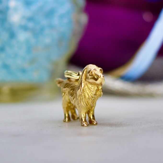 Spaniel Charm Pendant in 9ct Gold