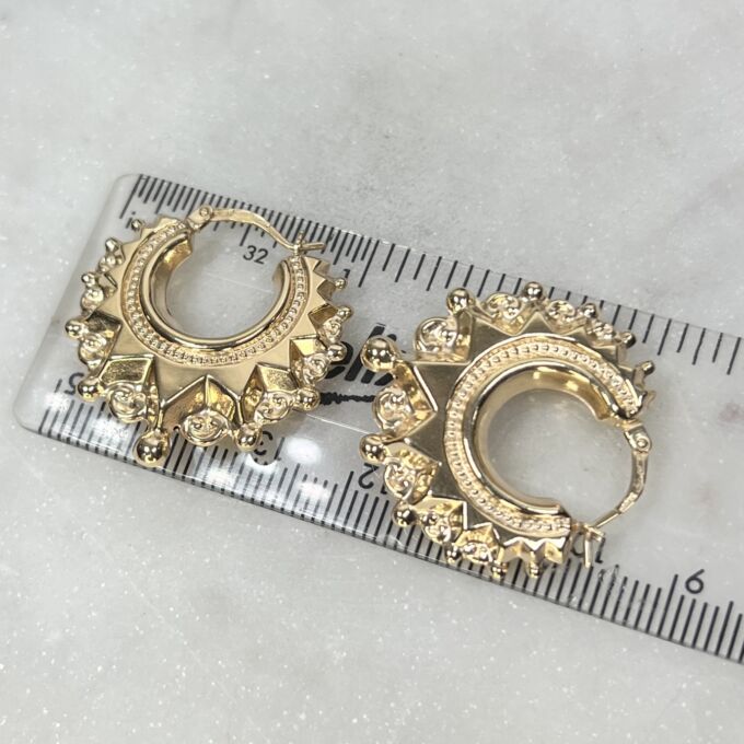 Ornate Creole Earrings in 9ct Gold