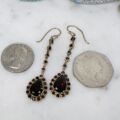 Ornate Garnet Pear Drop Earrings in 9ct Gold