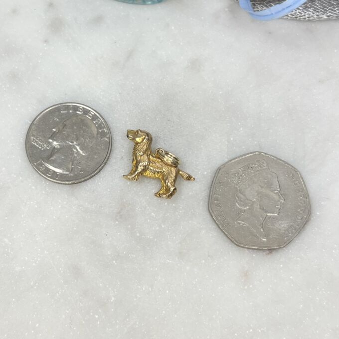Spaniel Charm Pendant in 9ct Gold