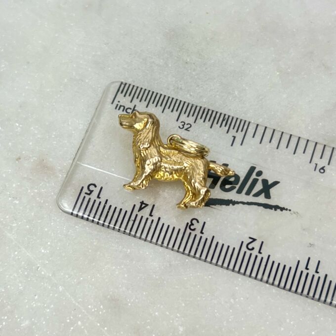 Spaniel Charm Pendant in 9ct Gold