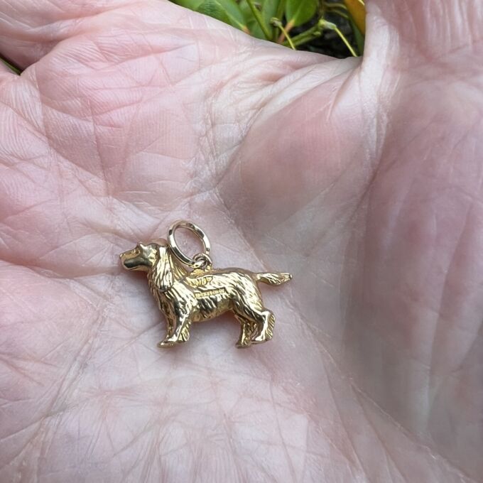 Spaniel Charm Pendant in 9ct Gold