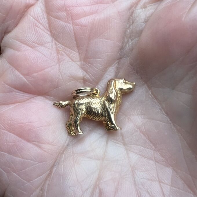 Spaniel Charm Pendant in 9ct Gold