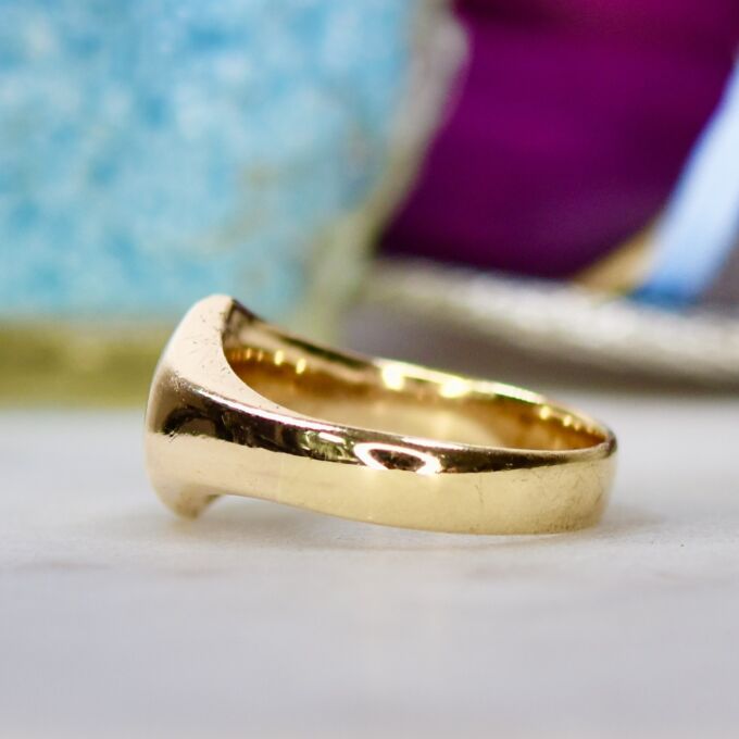 Heavyweight Hexagon Plain Polished Signet Ring in 9ct Gold