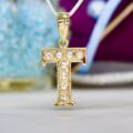 Initial Letter T Pendant in 9ct Gold
