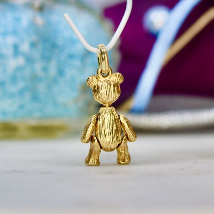 Articulated Teddy Bear Pendant in 9ct Gold
