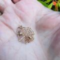 Cobweb, Spider & Fly Charm Pendant in 9ct Gold