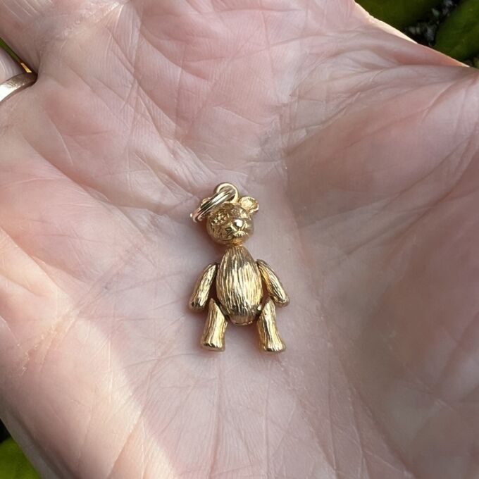 Articulated Teddy Bear Pendant in 9ct Gold