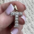 Initial Letter T Pendant in 9ct Gold