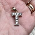 Initial Letter T Pendant in 9ct Gold