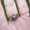 Opal and Ruby Cluster Ring in 9ct Gold