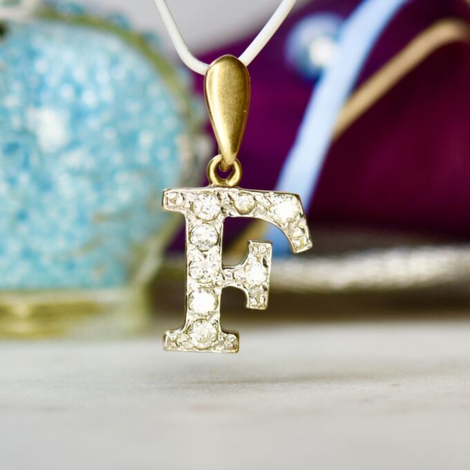 Letter F Pendant in 9ct Gold