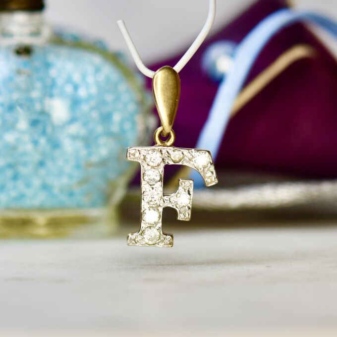 Letter F Pendant in 9ct Gold