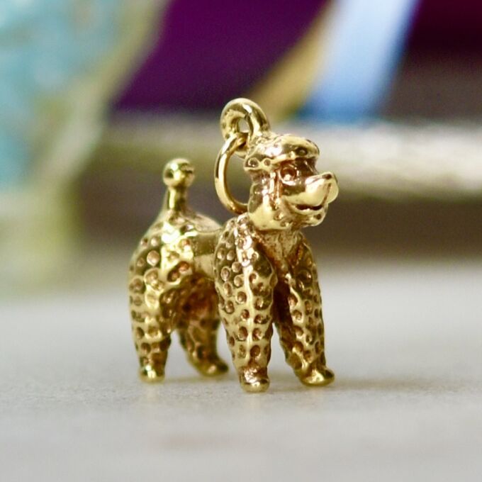 Poodle Charm Pendant in 9ct Gold