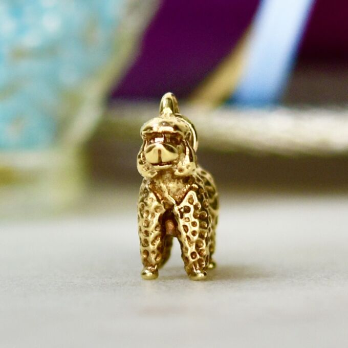 Poodle Charm Pendant in 9ct Gold