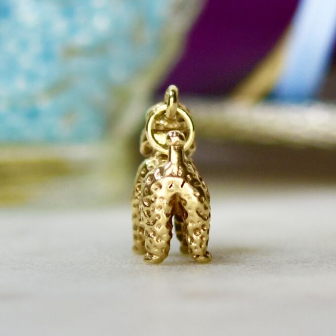 Poodle Charm Pendant in 9ct Gold