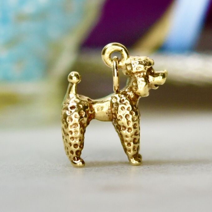Poodle Charm Pendant in 9ct Gold