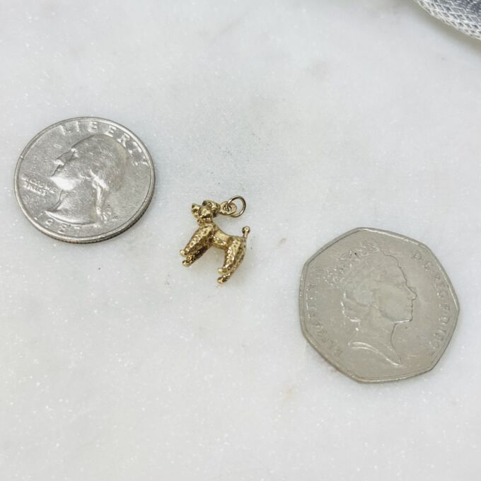 Poodle Charm Pendant in 9ct Gold