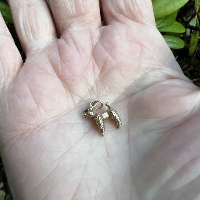 Poodle Charm Pendant in 9ct Gold