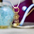Three Key Charm Pendant in 9ct Gold