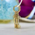 Three Key Charm Pendant in 9ct Gold