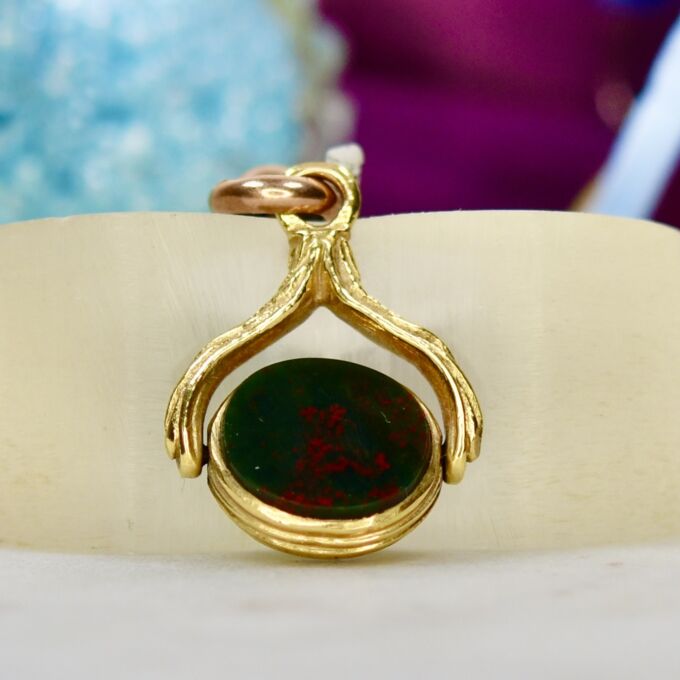 Two Sided Spinner Fob Pendant in 9ct Gold